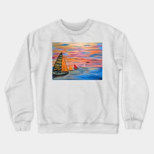 Out sailing in the open sea Crewneck Sweatshirt